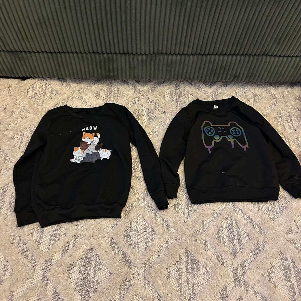 Kids Black Graphic Sweatshirts